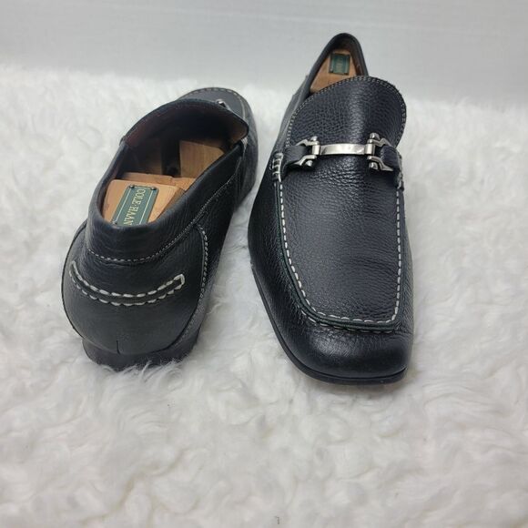 Aston Grey Navarro Black Leather Loafers Size 10.5 Casual Shoes Horsebit Detail main image 8